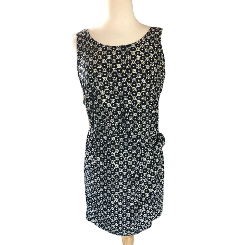 BANANA REPUBLIC Navy Print Wrap Dress Zip Back